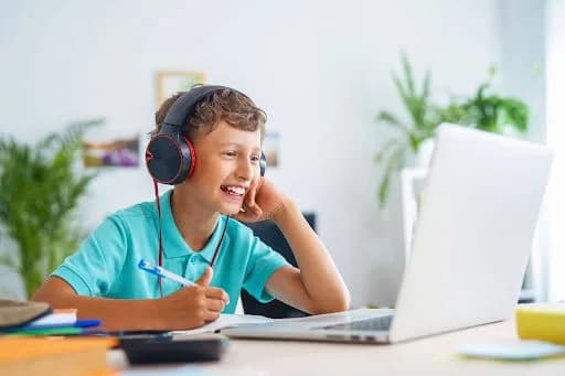 a student is taking an online course